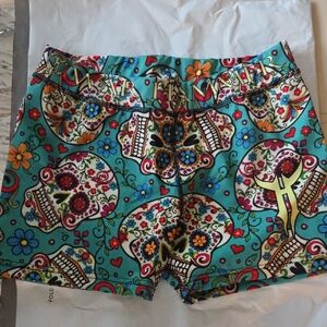 War HAMMER Sugar Skull Print Women's Shorts